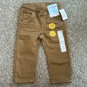 NWT Cat & Jack 18M straight khakis with flexible drawstring